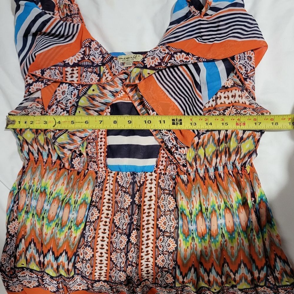 Vintage One World Women Size S Empire Waist Chiffon Summer dress - Picture 10 of 12